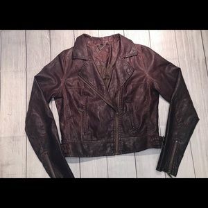 JouJou Cropped Faux Leather Jacket